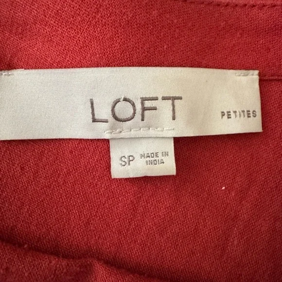 Loft Petites Linen Blend Puff Sleeve Blouse size Small Petite - Picture 5 of 8